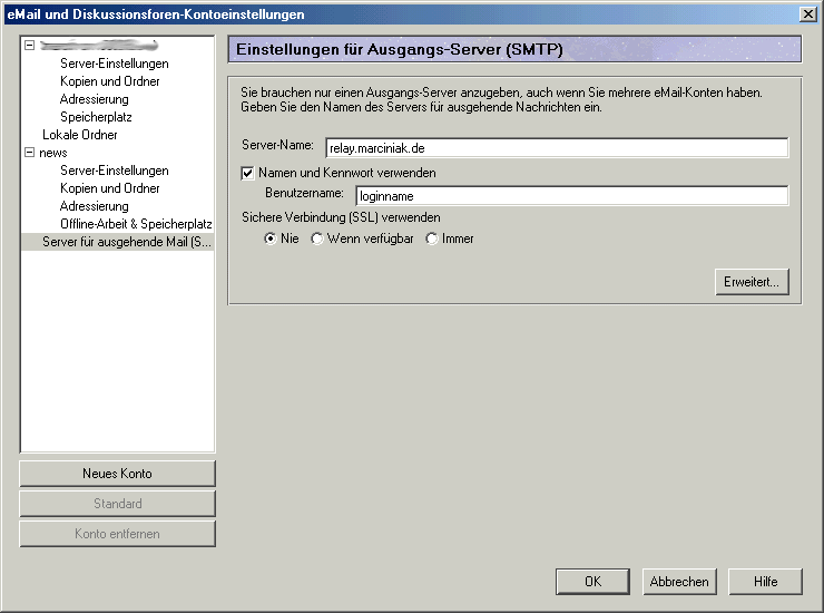 SMTP-Auth Netscape Massenger